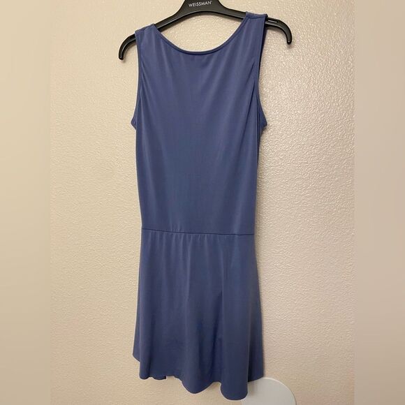 Weissman Dance Costume blue dress Matte Jersey Dress With Drape D10445 MA adult - Picture 2 of 12